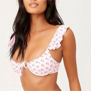 NWT Frankie’s Bikini Baby Berry Birdie Bikini Top